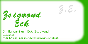 zsigmond eck business card